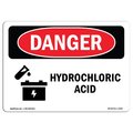 Signmission Safety Sign, OSHA Danger, 7" Height, 10" Width, Aluminum, Hydrochloric Acid, Landscape OS-DS-A-710-L-2029